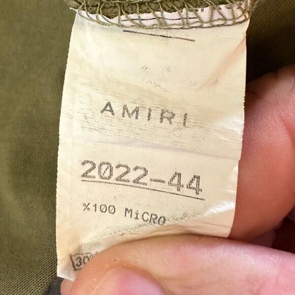 Amiri Reverse Bunny Short Sleeve Army Green Shirt Size 3XL Fits Like Large - Picture 4 of 10